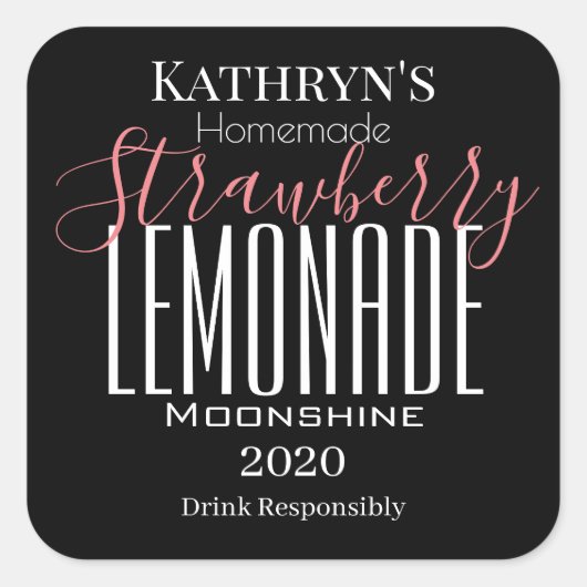 Étiquette de lune "citronnade de fraise" personnal (Devant)