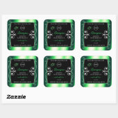 Étiquette de luxe Emerald Green Black avec logo (Feuille)