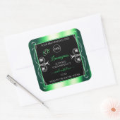 Étiquette de luxe Emerald Green Black avec logo (Enveloppe)