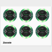 Étiquette de luxe Emerald Green Black avec logo (Feuille)