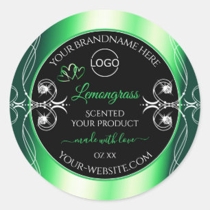Étiquette de luxe Emerald Green Black avec logo