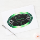 Étiquette de luxe Emerald Green Black avec logo (Enveloppe)