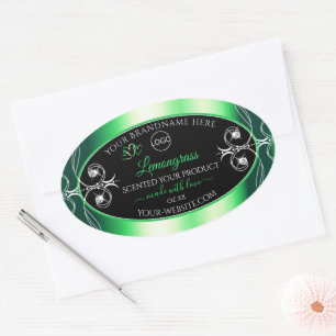 Étiquette de luxe Emerald Green Black avec logo