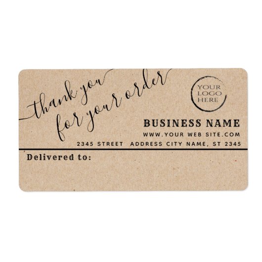 Étiquette de mailing commerciale simple merci logo (Devant)