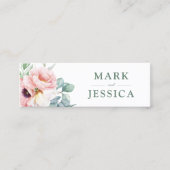 Étiquette de mariage à fleurs blanches roses (1x3  (Devant)