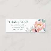 Étiquette de mariage à fleurs blanches roses (1x3  (Dos)