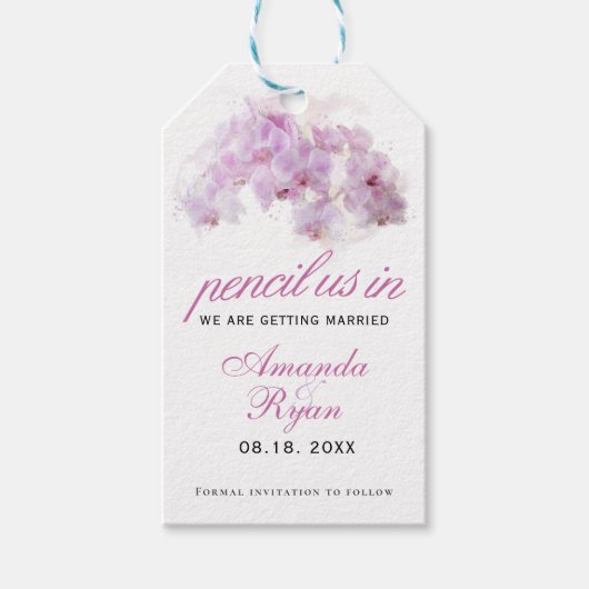 Étiquette de mariage à l'aquarelle Orchidée Rose P (Devant)