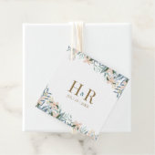 Étiquette de mariage à monogramme de fleurs sauvag (En situation)