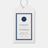 Étiquette de mariage à monogramme rond classique d (Devant)
