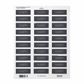 Étiquette de mariage à monogramme sur tableau noir (Feuille entière)
