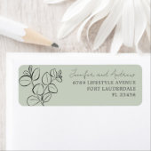 Étiquette de mariage aquarelle Eucalyptus vert sau (En situation)
