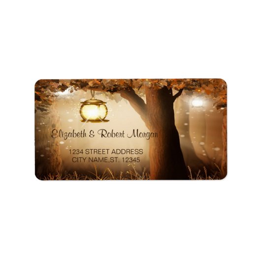 Étiquette de mariage arbre rustique vintage (Devant)