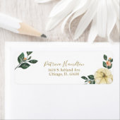 Étiquette de mariage automnal avec citrouille et f (En situation)