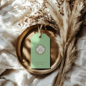 Étiquette de mariage baroque menthe