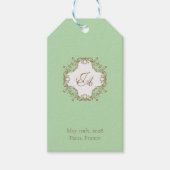Étiquette de mariage baroque menthe (Devant)