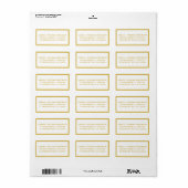 Étiquette de mariage Blanc & Or (Feuille entière)