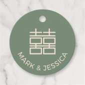 Étiquette de mariage Bonheur Double Vert Sauge Ron (Devant)
