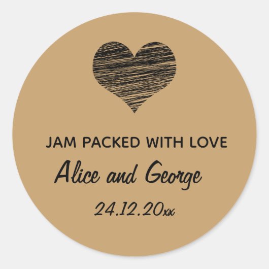 Étiquette de mariage Brown Vintage modifiable (Devant)