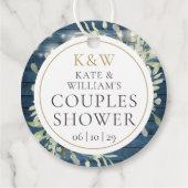 Étiquette de mariage champêtre avec monogramme et (Dos)