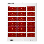 Étiquette de mariage chinoise rouge or (Feuille entière)