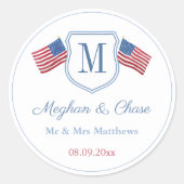 Étiquette de mariage classique avec monogramme et  (Devant)