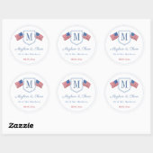 Étiquette de mariage classique avec monogramme et  (Feuille)