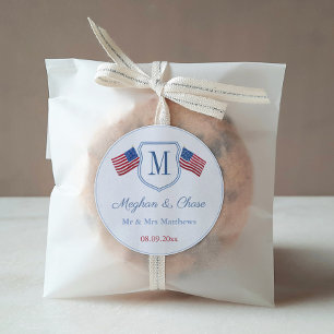 Étiquette de mariage classique avec monogramme et 