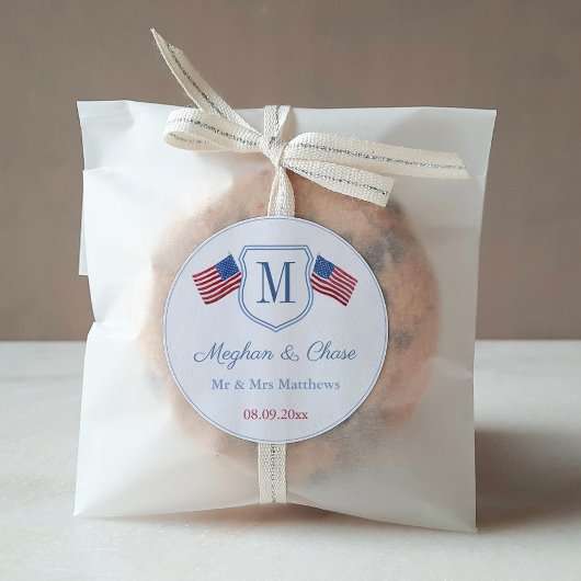 Étiquette de mariage classique avec monogramme et 