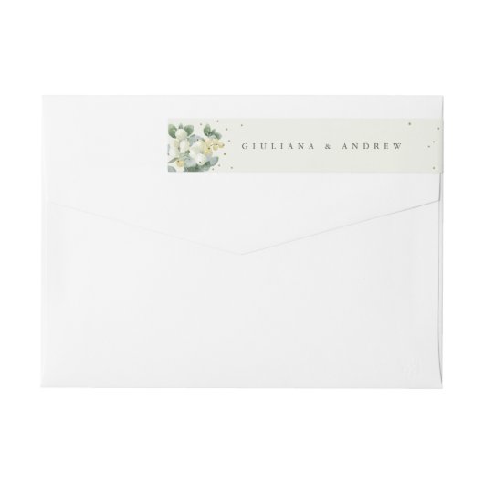 Étiquette de mariage classique Cream Snowberry+Euc (Dos)