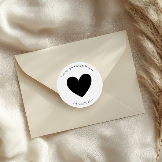 Étiquette de mariage cœur de script moderne