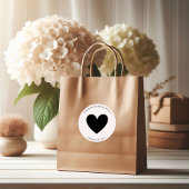 Étiquette de mariage cœur de script moderne