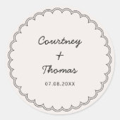 Étiquette de mariage de bordure à échelles minimal (Devant)