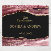 Étiquette de Mariage de bouteille de  d'or noir et (Étiquettes simples)