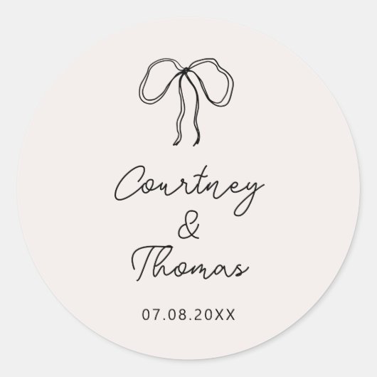 Étiquette de mariage de  de ruban Whimsical (Devant)