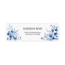 Étiquette de mariage de jardin rustique floral ble