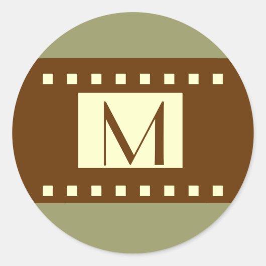 Étiquette de Mariage de Monogramme de crème Brown (Devant)