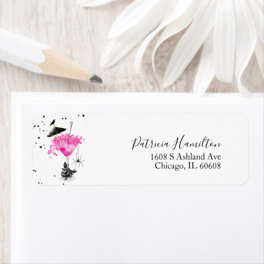 Étiquette de mariage d'Halloween pour cocktails mi (En situation)