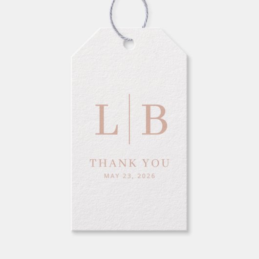 Étiquette de Mariage Élégante Beige Serif (Devant)