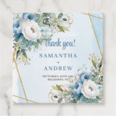 Étiquette de mariage élégante bleue poussiéreuse a (Devant)