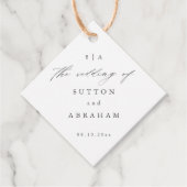 Étiquette de mariage en écriture calligraphique (Devant)