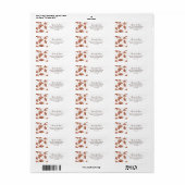 Étiquette de mariage en terracotta feuillue rustiq (Feuille entière)