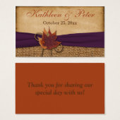 Étiquette de mariage FAUX Burlap Favor de l'automn (Devant & derrière)