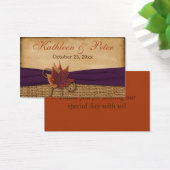 Étiquette de mariage FAUX Burlap Favor de l'automn (Bureau)