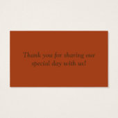 Étiquette de mariage FAUX Burlap Favor de l'automn (Dos)