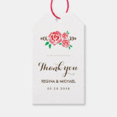 Étiquette de mariage Fleur de Rose Rouge Cadeau Vi (Devant)