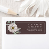 Étiquette de mariage florale marron et blanc Bohèm (En situation)