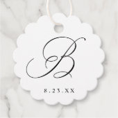Étiquette de mariage initiale B Calligraphie Éléga (Devant)
