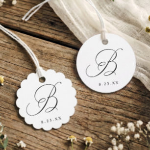 Étiquette de mariage initiale B Calligraphie Éléga