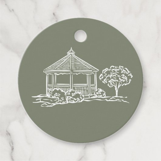 Étiquette de Mariage Initiale Gazebo (Devant)