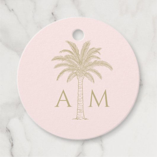 Étiquette de mariage initiale Palm (Devant)